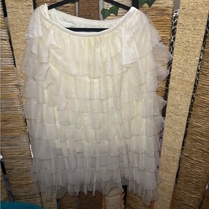 Elegant Cream Ruffled Dress